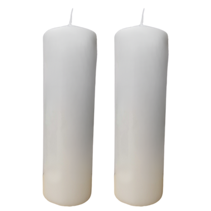 Candle Pillar - 2 Pack - White 6x12.5cm