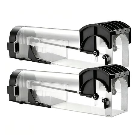 2-Pack Eco Plastic Humane Mouse Trap, Reusable Safe Live Catch Cage