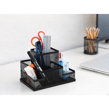 Motarro Desk Organiser - Black 14x17.5x7.5cm