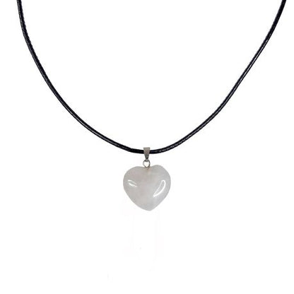 Earth Stone Collection - Heart Rose Quartz Stone Necklace