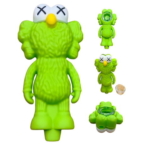 Silicone Rasta Pipe - Elmo - 25 Pack