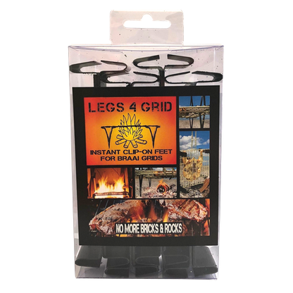 Legs 4 Grid - Instant Clip-On Feet for Braai Grids (Set of 8)