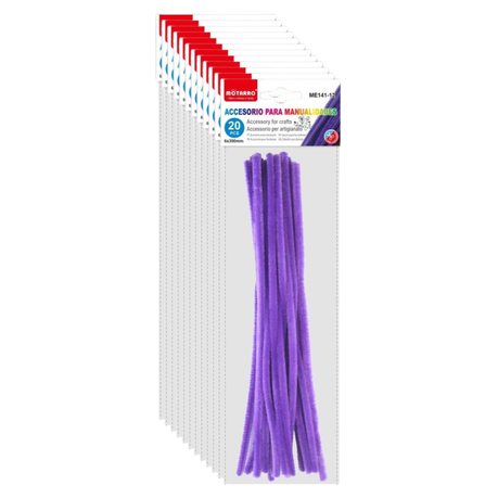 Motarro - Chenille Stems 6mmx30cm 20PCS Purple 12 Pack
