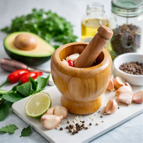 Debest Wooden Mortar And Pestle