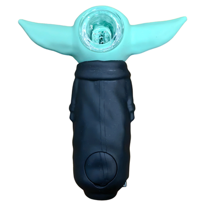 Silicone Rasta Pipe - Yoda - Pink