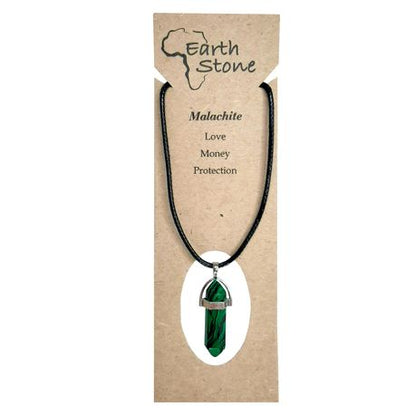 Earth Stone Collection - Bullet Malachite Stone Necklace