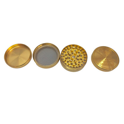 4 Piece Tobacco Grinder - Gold Bar
