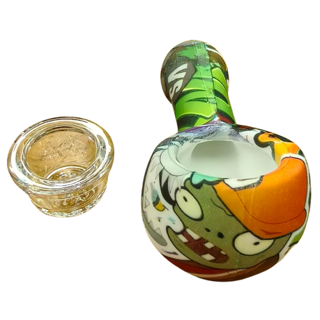 Silicone Rasta Pipe - Hydrodipped Designs - Pink