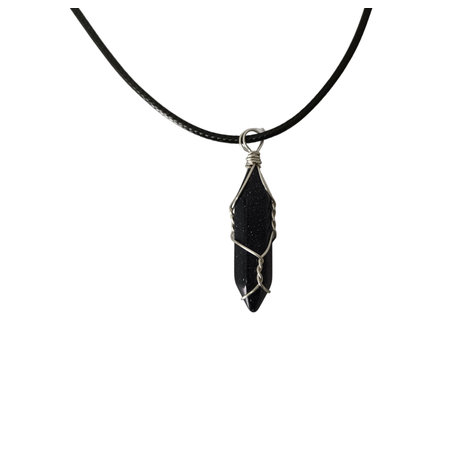Earth Stone Collection - Wire Wrapped Blue Sand Stone Necklace