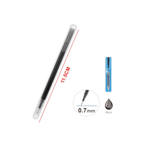 Motarro Pen Refill For Erasable Pen Black 0.7mm - 3PCS