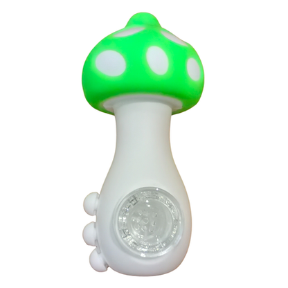 Silicone Rasta Pipe - Mushroom - Green