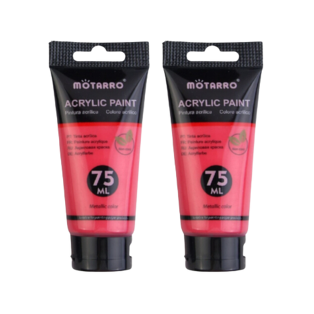 Motarro Acrylic Paint Metallic 75ml - Dark Pink 2 Pack