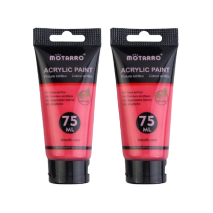 Motarro Acrylic Paint Metallic 75ml - Dark Pink 2 Pack