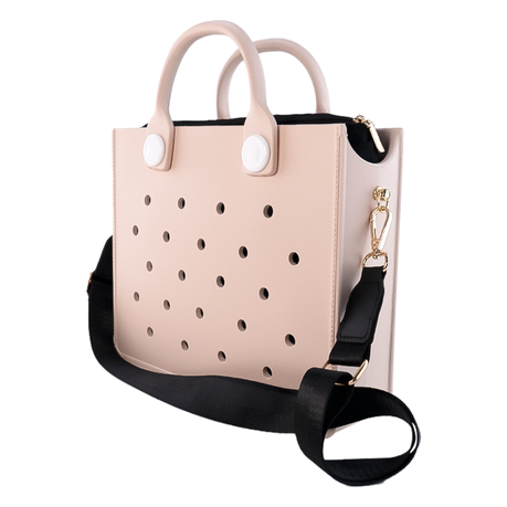 Nana EVA Croc Bag with Shoulder Strap - Lightweight Waterproof Tote Handbag - Purple