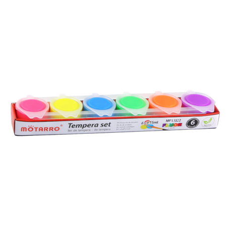 Motarro Tempera Set Paint - 6×15 ml (Fluorescent)