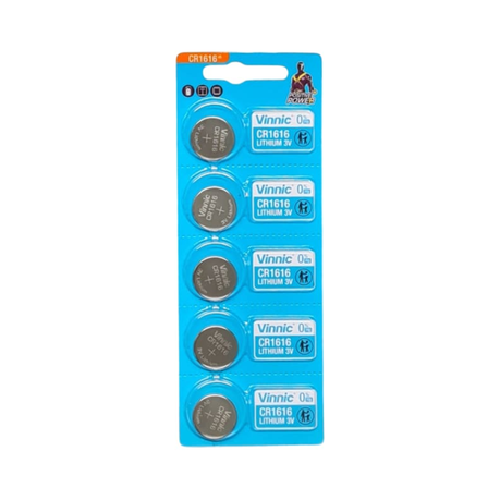 Vinnic CR1616 Lithium Coin Cell Battery 3V - 5 Pack