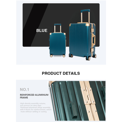 Classic Aluminum Frame Travel Suitcase - 20 inch - Blue