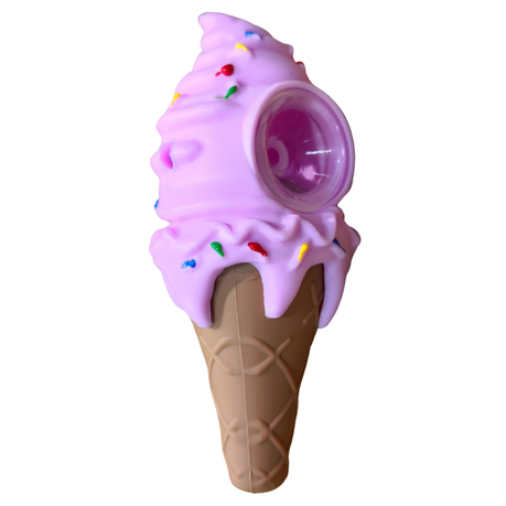 Silicone Rasta Pipe - Ice Cream Cone - Pink