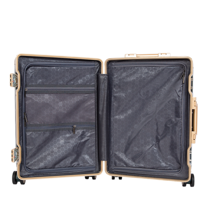 Classic Aluminum Frame Travel Suitcase - 20" - Green