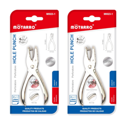 Motarro Hole Punch Silver 6mm - 2 Pack