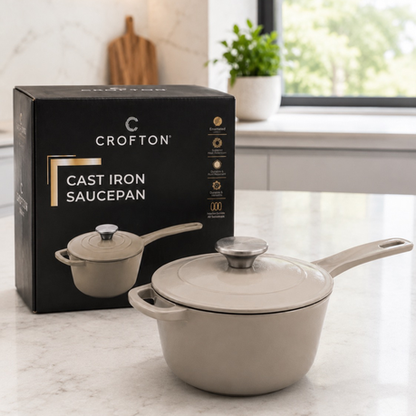 Cast Iron Saucepan - Light Taupe