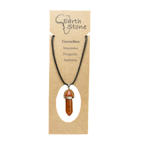 Earth Stone Collection - Carnelian Bracelet And Bullet Stone Necklace