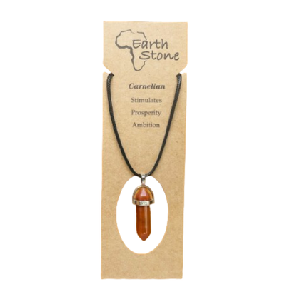 Earth Stone Collection - Carnelian Bracelet And Bullet Stone Necklace