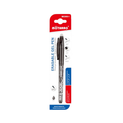 Motarro Erasable Gel Pen Black 0.7mm - With Cap