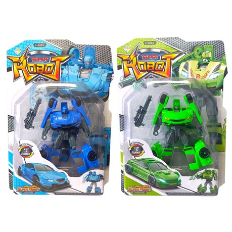 Super Robot Action Figures - 2 Pack - Blue & Green