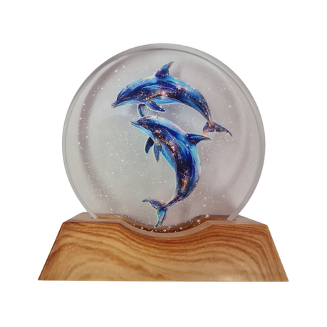 3D Creative Lamp - Dolphin Pod Sparkles Illuminated Art Light