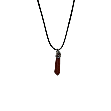 Earth Stone Collection - Ice Drop Gold Sand Crystal Stone Necklace