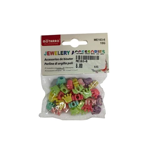 Motarro - Crown Beads - 10mm (15g Pack) - Mixed Colors