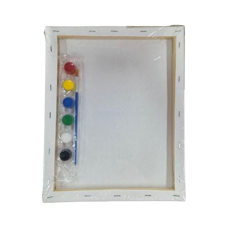 Printed Canvas with Paint Set - 24 × 30 cm - Whale