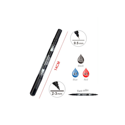 Motarro Permanent Marker Double Sided 0.5mm And 2-3mm 4PCS