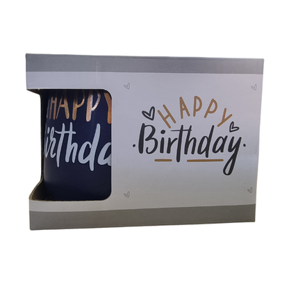 Ceramic Mug - Happy Birthday - Black