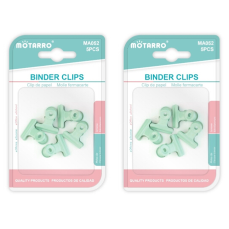 Motarro Binder Clips Pack 5PC - 2 Pack - Green