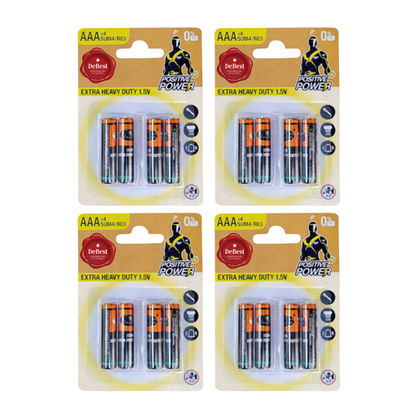 Debest Zinc Chloride AAA Battery 1.5V 4PC - 4 Pack