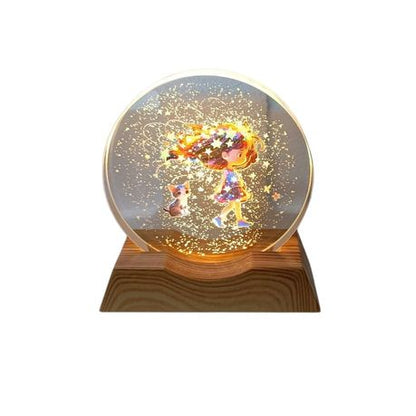 3D Creative Lamp - Girl with a Cat Illuminated Art Light