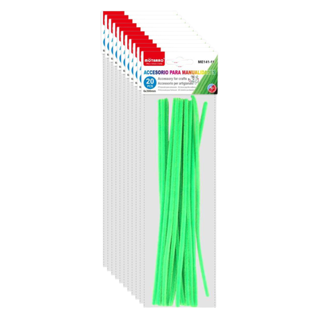 Motarro - Chenille Stems 6mmx30cm 20PCS Grass Green 12 Pack