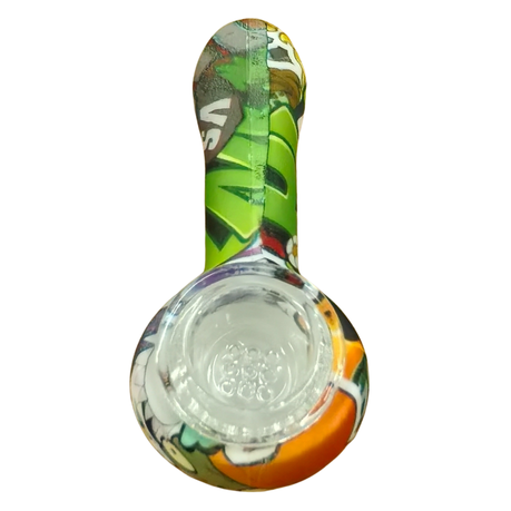 Silicone Rasta Pipe - Hydrodipped Designs - Red