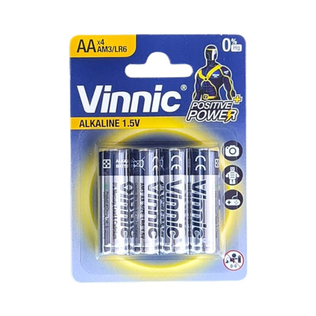 Vinnic Alkaline AA Penlight Battery 1.5V - 4 Pack