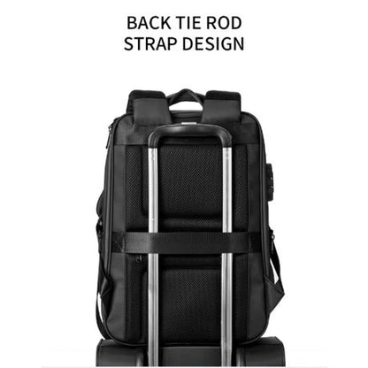 Hard Shell Large Capacity Business Travel Backpack - Black