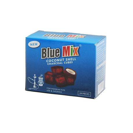 Blue Mix Coconut Shell Charcoal Cubes 24 Pieces
