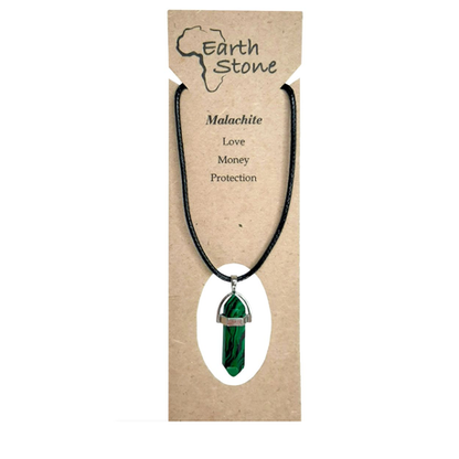 Earth Stone Collection - Malachite Bracelet And Bullet Necklace Set