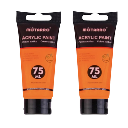 Acrylic Fluorescent Paint 75ml - 2 Pack - Orange Pink