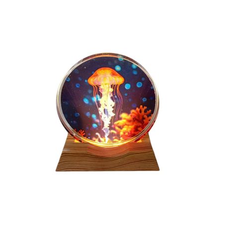 3D Creative Lamp - Jellyfish in Coral Illuminated Art Light