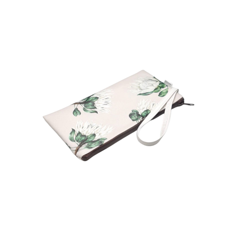 Protea Pencil Bag - White And Green