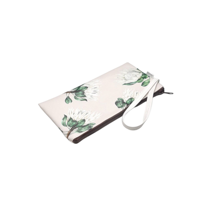 Protea Pencil Bag - White And Green