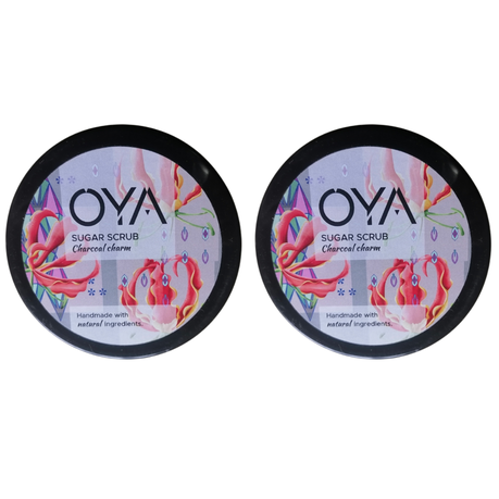 Oya Sugar Scrub 175g - Charcoal Charm 2 Pack