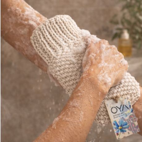 Oya Shower Mitt White 2 Pack